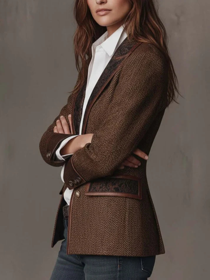 Consuelo | Blazer con Inserti a Spina di Pesce