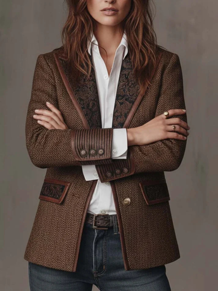 Consuelo | Blazer con Inserti a Spina di Pesce