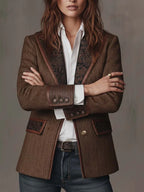 Consuelo | Blazer con Inserti a Spina di Pesce
