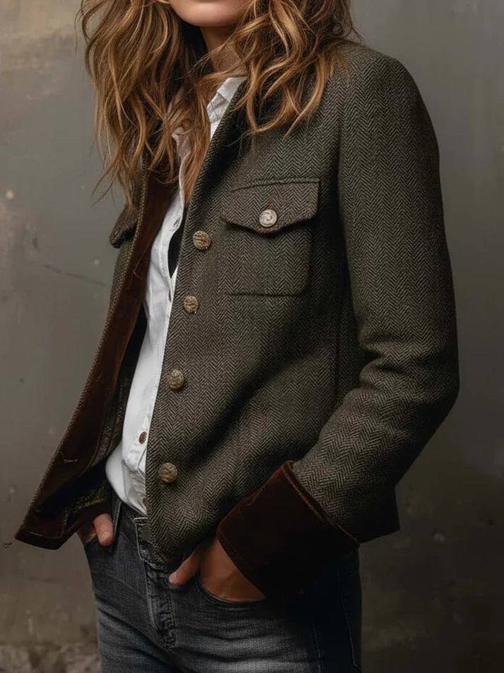 Dolores | Blazer in twill con profili a contrasto