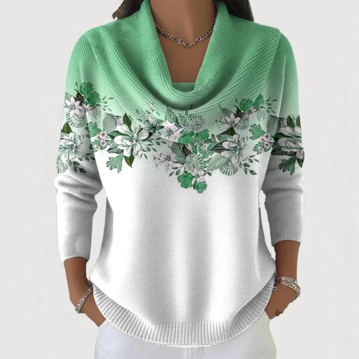 Alba | Maglione Floreale con Collo Alto