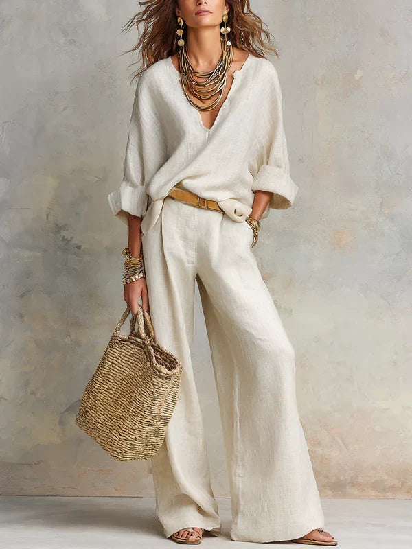 TARA | Coordinato resort con pantalone palazzo