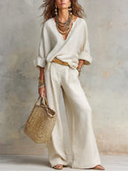 TARA | Coordinato resort con pantalone palazzo