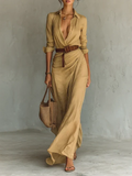 Costanza | Abito Maxi con Collo Revers